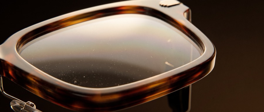 Macro of the lens and waveguide, nothing that films