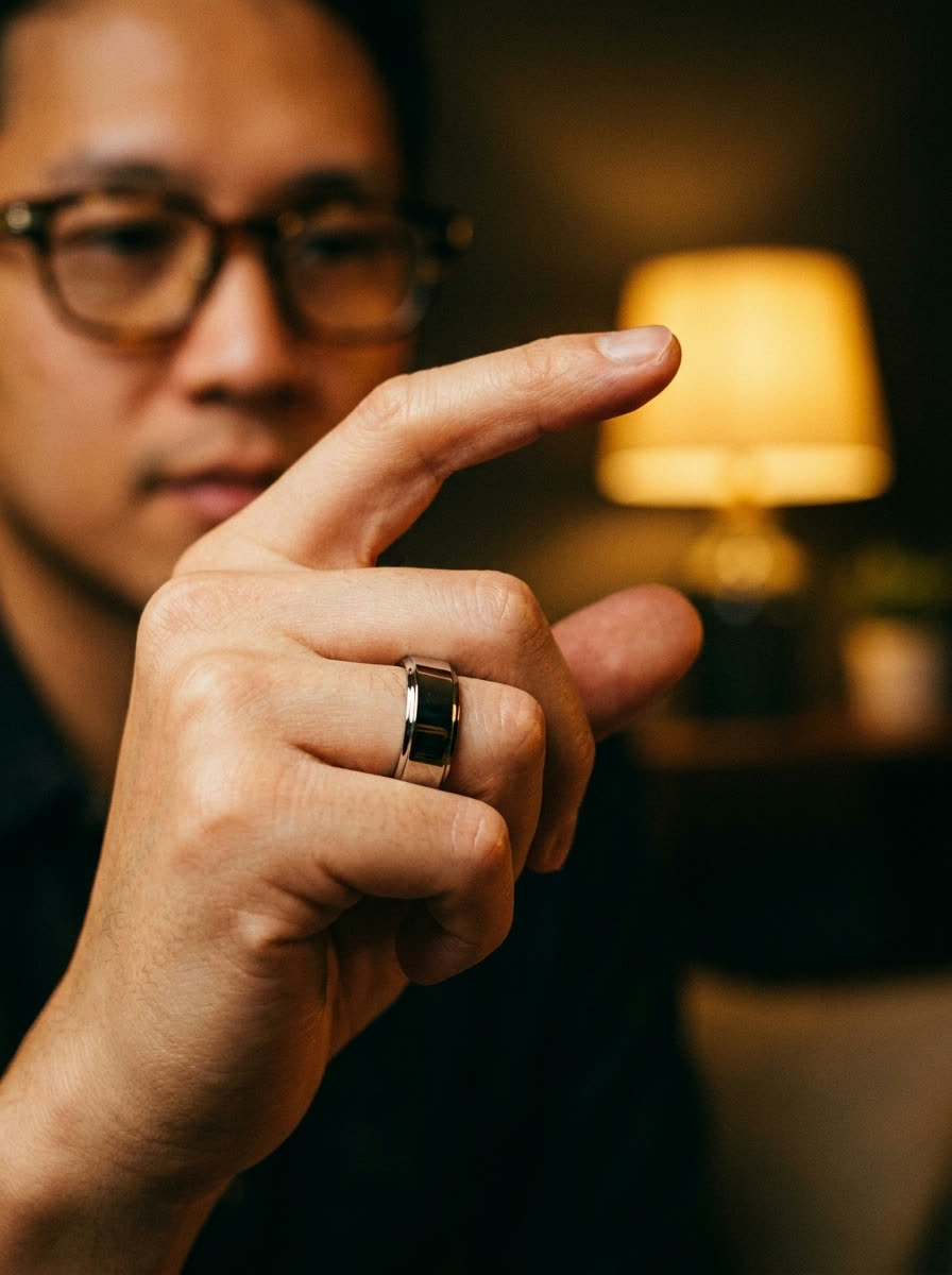 A ring-gesture mid-air, the whisper that looks like nothing